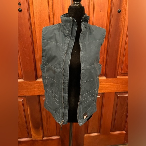 Berne Teal Blue Green Canvas Full Zip Lined Equestrian Vest - Size Small 6-8 - Picture 1 of 9